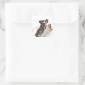 ステッカーヴィンテージ結婚式の新郎新婦ハッピーカップル スクエアシール (バッグ)