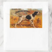 ステッカーヴィンテージ葉巻と狩りバードドッグチャンピオン 長方形シール (バッグ)