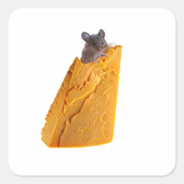 ステッカー上のマウス及びチーズ スクエアシール