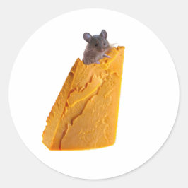 ステッカー上のマウス及びチーズ ラウンドシール
