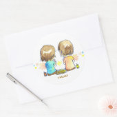 ステッカー丸（大）　ふたつずつ ラウンドシール (封筒)