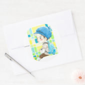 ステッカー丸（大）　まちぼうけ ラウンドシール (封筒)