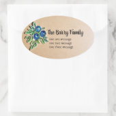 ステッカー付きカスタムヴィンテージブルーベリーラベル 楕円形シール (バッグ)