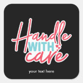 ステッカー付きハ気にンドル スクエアシール (正面)