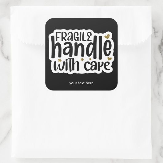 ステッカー付き壊れ気にやすい柄 スクエアシール (バッグ)