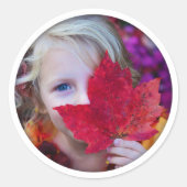 ステッカー円写真テンプレート影 ラウンドシール (正面)