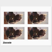 ステッカー列車鋼馬ヴィンテージ機関車STAT 長方形シール (シート)