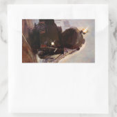 ステッカー列車鋼馬ヴィンテージ機関車STAT 長方形シール (バッグ)