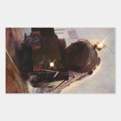 ステッカー列車鋼馬ヴィンテージ機関車STAT 長方形シール (正面)