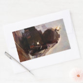 ステッカー列車鋼馬ヴィンテージ機関車STAT 長方形シール (封筒)