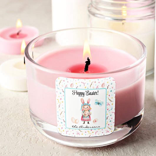 ステッカー名 | 1.5インチハッピーイースター恋しく思バニー スクエアシール