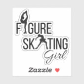 ステッカー姿スケートで滑る女カスタムの子のカットブラック シール (シート)