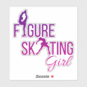 ステッカー姿スケートで滑る女カスタムの子の紫色のピンク シール (シート)