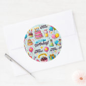 ステッカー幸せな誕生日ハロウィーン ラウンドシール (封筒)