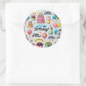 ステッカー幸せな誕生日ハロウィーン ラウンドシール (バッグ)