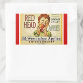 ステッカー広告ヴィンテージの赤頭りんごリンゴ 長方形シール (バッグ)