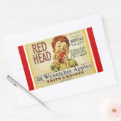 ステッカー広告ヴィンテージの赤頭りんごリンゴ 長方形シール (封筒)