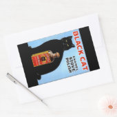 ステッカー広告ヴィンテージ黒猫ストーブ磨き 長方形シール (封筒)