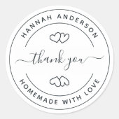ステッカー愛よ独自の手作りを感謝してい作る ラウンドシール (正面)