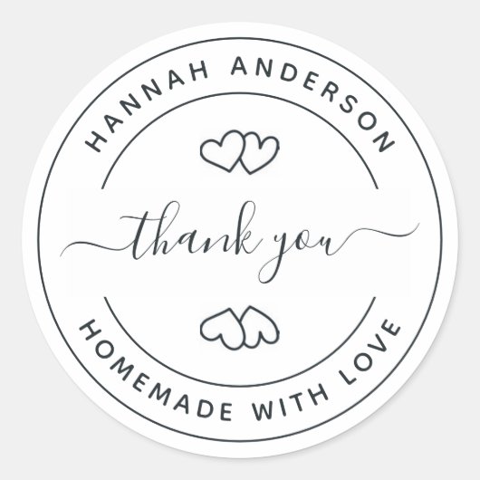 ステッカー愛よ独自の手作りを感謝してい作る ラウンドシール (正面)
