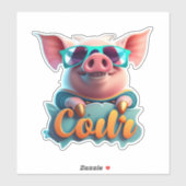 ステッカー愛好家が集まる豚のステッカー シール (シート)