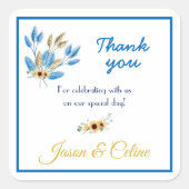 ステッカー来ありがとう スクエアシール (正面)