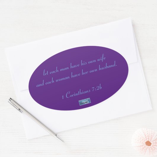 ステッカー楕円（紫色の三角形） RFPMDesigns ©️ 2024 楕円形シール (封筒)