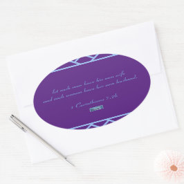 ステッカー楕円（紫色の三角形） RFPMDesigns ©️ 2024 楕円形シール