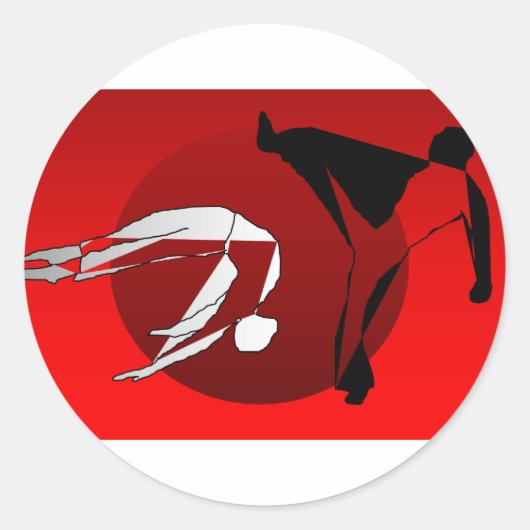 ステッカー武術アーツカポエイラ ラウンドシール (正面)
