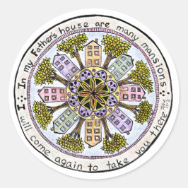 ステッカー父のハウス ラウンドシール