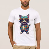 ステッカー猫 Tシャツ (正面)