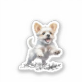 ステッカー用のかわいい子犬  シール (正面)