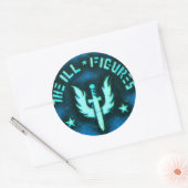 ステッカー短剣 ラウンドシール (封筒)