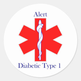 ステッカー糖尿病型1 ラウンドシール