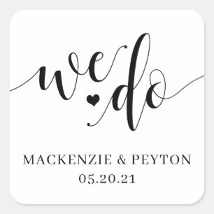 ステッカー結婚に感謝する スクエアシール