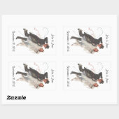 ステッカー結婚レトロの新郎新婦ハッピーカップル 長方形シール (シート)