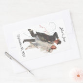 ステッカー結婚レトロの新郎新婦ハッピーカップル 長方形シール (封筒)