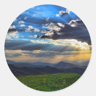 ステッカー絵を描に美しい景色 ラウンドシール