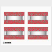 ステッカー花の抽象的な背景 長方形シール (シート)