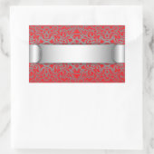 ステッカー花の抽象的な背景 長方形シール (バッグ)