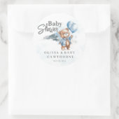 ステッカー赤ちゃんシャワモダンーテディベア赤ちゃんシャワー ラウンドシール (バッグ)