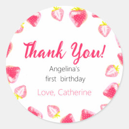 ステッカー1歳の誕生日ありがとう。 ラウンドシール