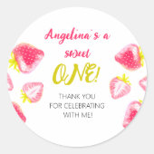 ステッカー1歳の誕生日ありがとう。 ラウンドシール (正面)