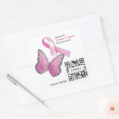 ステッカー2テンプレート乳がん認識度 スクエアシール (封筒)