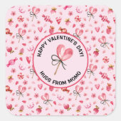 ステッカー3inスクエアまたはラウンドハグスヴァレンティヌスイーツ スクエアシール (正面)