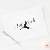 ステッカー「アクセルクラブ」姿スケートで滑る 楕円形シール (封筒)