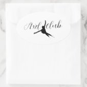 ステッカー「アクセルクラブ」姿スケートで滑る 楕円形シール (バッグ)