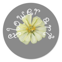 ステッカー アート 白い花