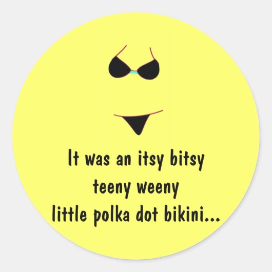 ステッカー – イエロー水玉模様ビキニ (正面)