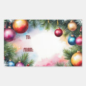 ステッカー、クリスマスオーナメント、 長方形シール (正面)